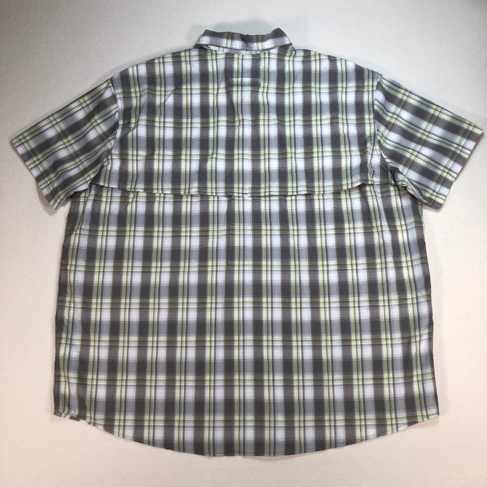 L.L Bean Tropicwear Shirt Men's 3XL Gray Green Plaid Regular Vented Fishing NEW - Picture 2 of 16